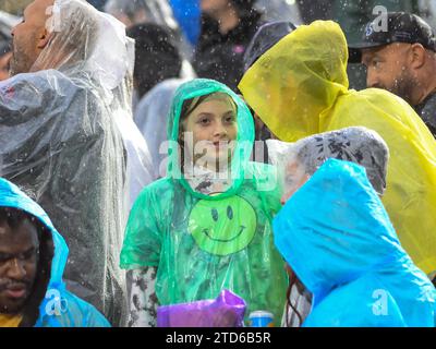 December 16, 2023: Appalachian State fan during a wet NCAA football game in the Avocados from Mexico Cure Bowl between Appalachian State Mountaineers and Miami RedHawks at FBC Mortgage Stadium in Orlando, FL. Romeo T Guzman/Cal Sport Media Stock Photo