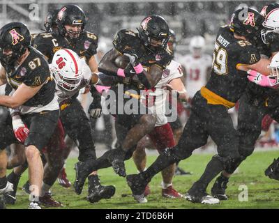 December 16, 2023: Appalachian State running back Kanye Roberts (14) runs with the ball during NCAA football game in the Avocados from Mexico Cure Bowl between Appalachian State Mountaineers and Miami RedHawks at FBC Mortgage Stadium in Orlando, FL. Romeo T Guzman/Cal Sport Media Stock Photo