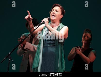 Seville, 09/23/2012. Graphic pass of the show Oasis Abierto, from the XVII Flamenco Biennial, at the Teatro de la Maestranza. In the image, Carmen Linares. Photo: Juan Flores Archsev. Credit: Album / Archivo ABC / Juan Flores Stock Photo