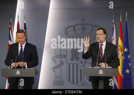 Madrid, 09/04/2015. Working meeting and subsequent press conference at the Moncloa Palace of President Mariano Rajoy with British Prime Minister David Cameron. Photo: Jaime García ARCHDC. Credit: Album / Archivo ABC / Jaime García Stock Photo