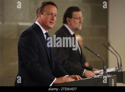 Madrid, 09/04/2015. Working meeting and subsequent press conference at the Moncloa Palace of President Mariano Rajoy with British Prime Minister David Cameron. Photo: Jaime García ARCHDC. Credit: Album / Archivo ABC / Jaime García Stock Photo