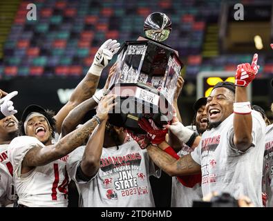 December 16, 2023: The bowl trophy and MVP helmet of the the 2023 R+L ...