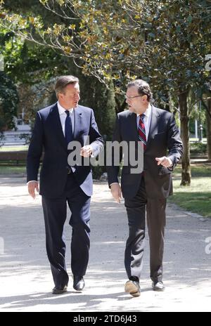 Madrid, 09/04/2015. Working meeting and subsequent press conference at the Moncloa Palace of President Mariano Rajoy with British Prime Minister David Cameron. Photo: Jaime García ARCHDC. Credit: Album / Archivo ABC / Jaime García Stock Photo