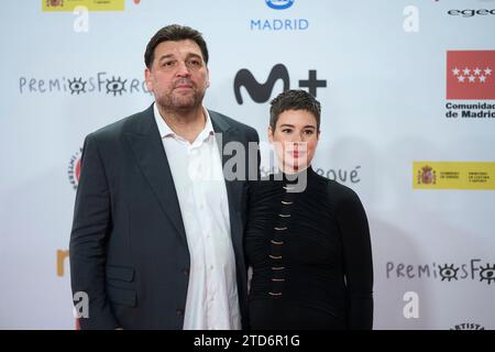 December 16, 2023, Madrid, Madrid, Spain: Hovik Keuchkerian, Laia Costa attends 29th Jose Maria Forque Awards - Red Carpet at Palacio de Congresos de IFEMA on December 16, 2023 in Madrid, Spain (Credit Image: © Jack Abuin/ZUMA Press Wire) EDITORIAL USAGE ONLY! Not for Commercial USAGE! Stock Photo