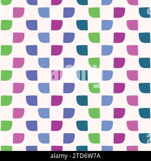 Childrens geometric stripe vector seamless pattern for playful doodle blob background. Swatch of kids art geo allover fabric for cute quirky wallpaper Stock Vector