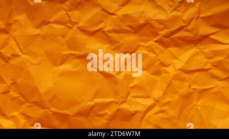 Orange Crumpled Paper Texture, Abstract Backdrop from Crumpled Orange Paper Stock Photo