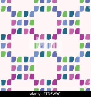 Childrens geometric stripe vector seamless pattern for playful doodle blob background. Swatch of kids art geo allover fabric for cute quirky wallpaper Stock Vector