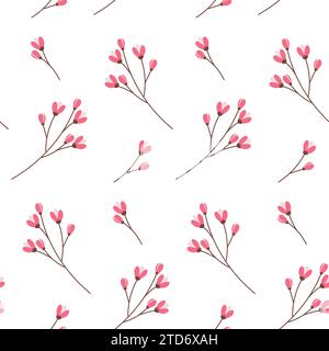 Abstract seamless pattern with spring flowering twigs in trendy seasonal shades. Isolate. EPS. Vector background texture for wrapping paper, wall or web, textile, print, label and other different use Stock Vector
