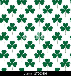 Seamless pattern of tree leaf clover. Color drawn design concept for backdrop or wallpaper and other. Isolate. EPS. Vector for wrapping, wallpaper or web, banner, greeting or invitation card backdrop Stock Vector
