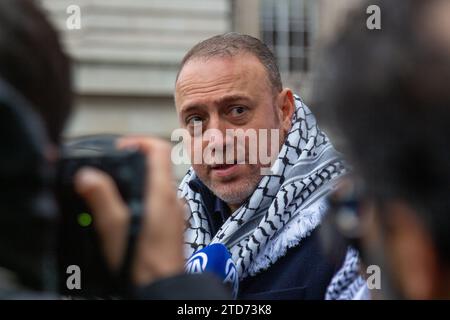 London, United Kingdom - December 16th 2023:  Husam Zomlot at a Pro-Palestine Silent Walk Procession by healthcare workers. Stock Photo