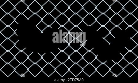 Steel wire chain link fence or rabitz seamless pattern. Metal