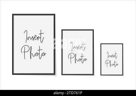 Vector Photo Frame Mockup Design on white background Stock Vector