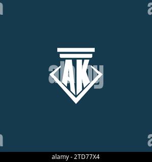 AK initial monogram logo with pillar style design Stock Vector Image ...