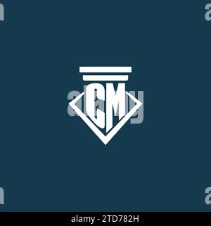 CM initial monogram logo for law firm, lawyer or advocate with pillar icon design ideas Stock Vector