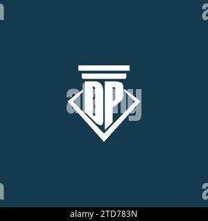 DP initial monogram logo for law firm, lawyer or advocate with pillar icon design ideas Stock Vector
