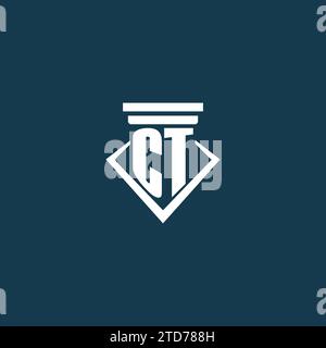 CT initial monogram logo for law firm, lawyer or advocate with pillar icon design ideas Stock Vector