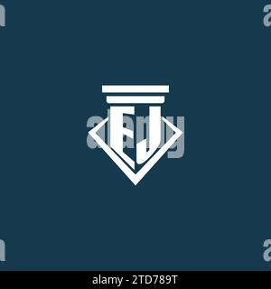 EJ initial monogram logo for law firm, lawyer or advocate with pillar icon design ideas Stock Vector