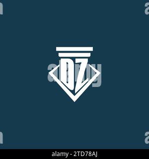 DZ initial monogram logo for law firm, lawyer or advocate with pillar icon design ideas Stock Vector