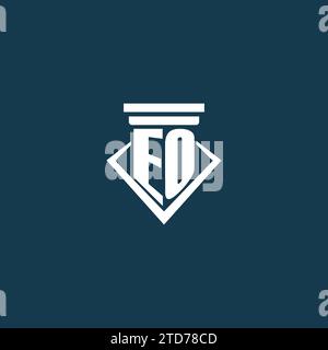 EO initial monogram logo for law firm, lawyer or advocate with pillar icon design ideas Stock Vector