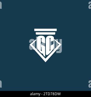 GC initial monogram logo for law firm, lawyer or advocate with pillar icon design ideas Stock Vector