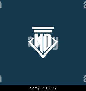 MO initial monogram logo for law firm, lawyer or advocate with pillar icon design ideas Stock Vector