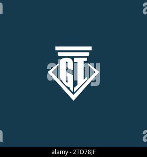 GI initial monogram logo for law firm, lawyer or advocate with pillar icon design ideas Stock Vector
