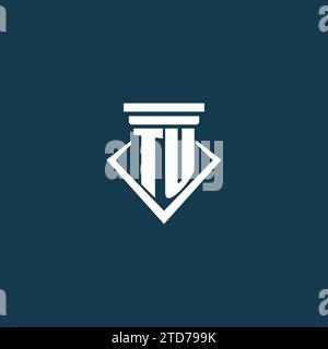 TU initial monogram logo for law firm, lawyer or advocate with pillar icon design ideas Stock Vector