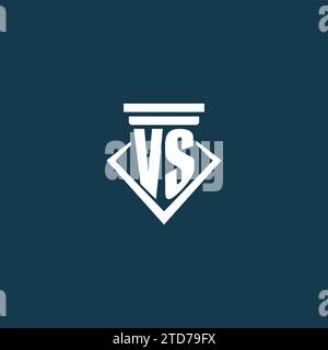 VS initial monogram logo for law firm, lawyer or advocate with pillar icon design ideas Stock Vector