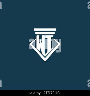 WI initial monogram logo for law office, lawyer, advocate with pillar ...