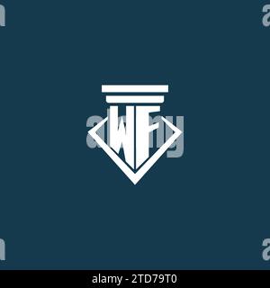 WF initial monogram logo for law firm, lawyer or advocate with pillar icon design ideas Stock Vector