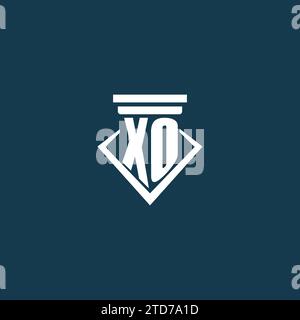 XO initial monogram logo for law firm, lawyer or advocate with pillar icon design ideas Stock Vector