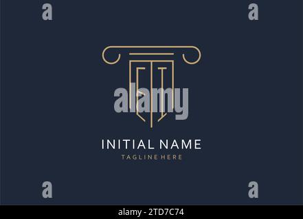EI initial with pillar shape logo design, creative monogram logo design for law firm design ideas Stock Vector