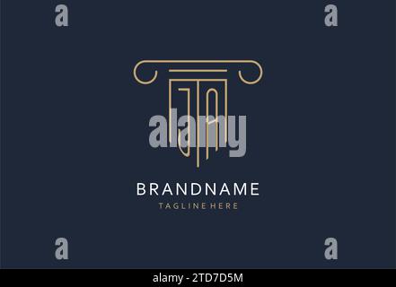 JA initial with pillar shape logo design, creative monogram logo design for law firm design ideas Stock Vector
