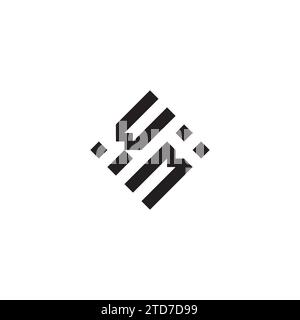 MW abstract geometric concept logo in high quality professional design that will be best for street style Stock Vector
