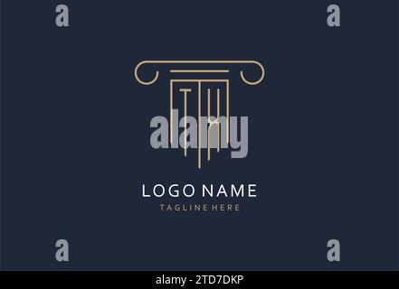 TX initial with pillar shape logo design, creative monogram logo design for law firm design ideas Stock Vector