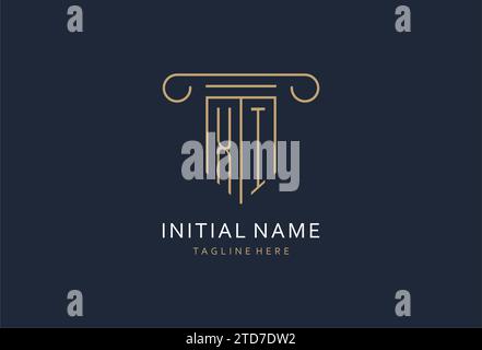 XI initial with pillar shape logo design, creative monogram logo design for law firm design ideas Stock Vector