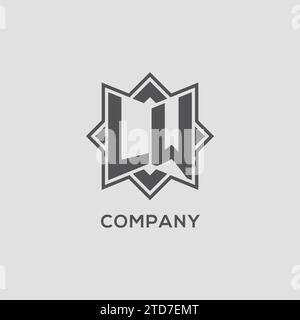Monogram LW with rhombus line logo style, Luxury elegant logo design ...