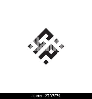 PC abstract geometric concept logo in high quality professional design that will be best for street style Stock Vector