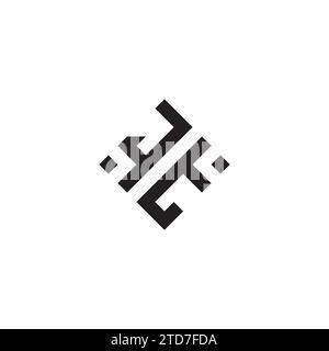 TJ abstract geometric concept logo in high quality professional design that will be best for street style Stock Vector
