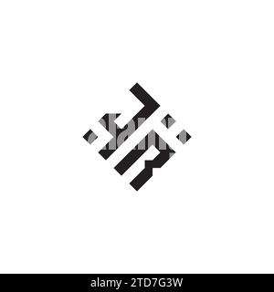 RJ abstract geometric concept logo in high quality professional design that will be best for street style Stock Vector