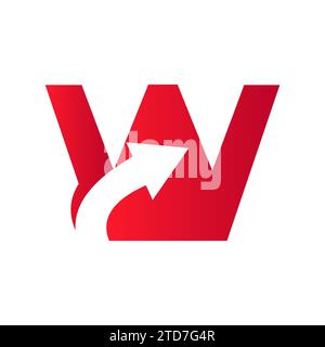 Financial Logo On Letter W Concept With Growth Arrow Symbol Stock Vector