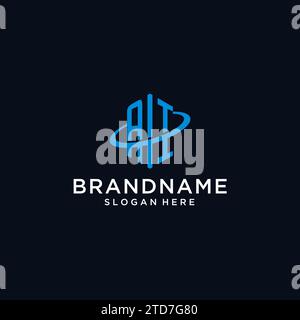 AI initial monogram logo with hexagonal shape and swoosh design ideas Stock Vector