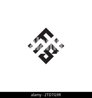 SF abstract geometric concept logo in high quality professional design that will be best for street style Stock Vector