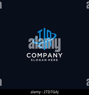 IA initial monogram logo with hexagonal shape style, real estate logo ...