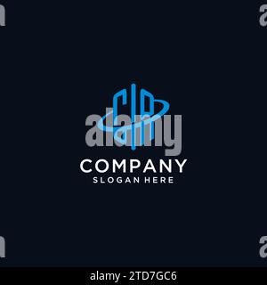 CA initial monogram logo with hexagonal shape and swoosh design ideas Stock Vector