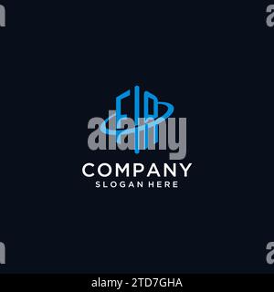 FA initial monogram logo with hexagonal shape and swoosh design ideas Stock Vector