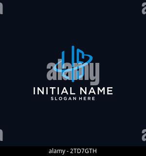 LS initial monogram logo with hexagonal shape and swoosh design ideas Stock Vector