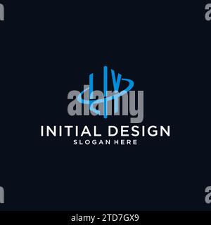 LY initial monogram logo with hexagonal shape and swoosh design ideas Stock Vector
