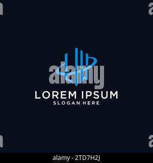 LM initial monogram logo with hexagonal shape and swoosh design ideas Stock Vector