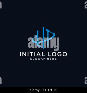 LT initial monogram logo with hexagonal shape and swoosh design ideas Stock Vector